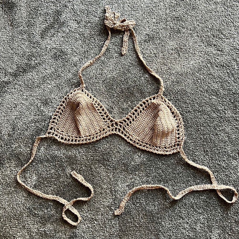 Women’s Bebe Woven Bralette Champagne - L
